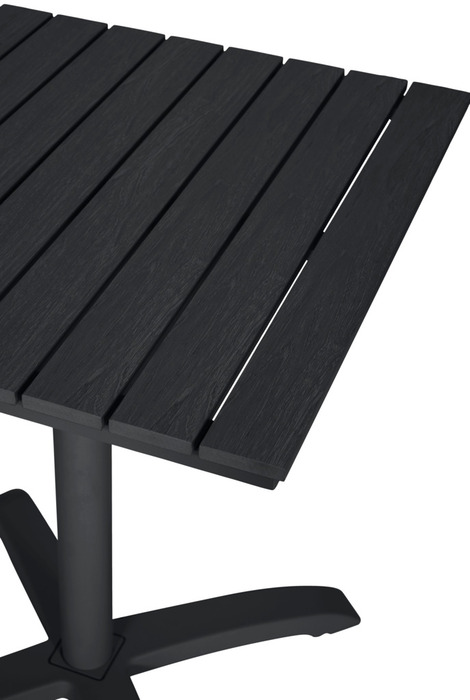 Kafébord Dover 58 x 58 cm alu/nonwood svart